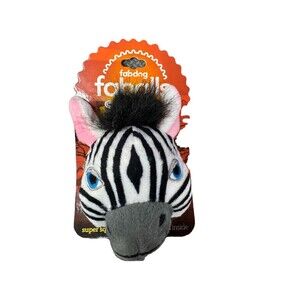 Fabdog Zebra Faball Small Plush Dog Toy Super Squeaker Ball NWT